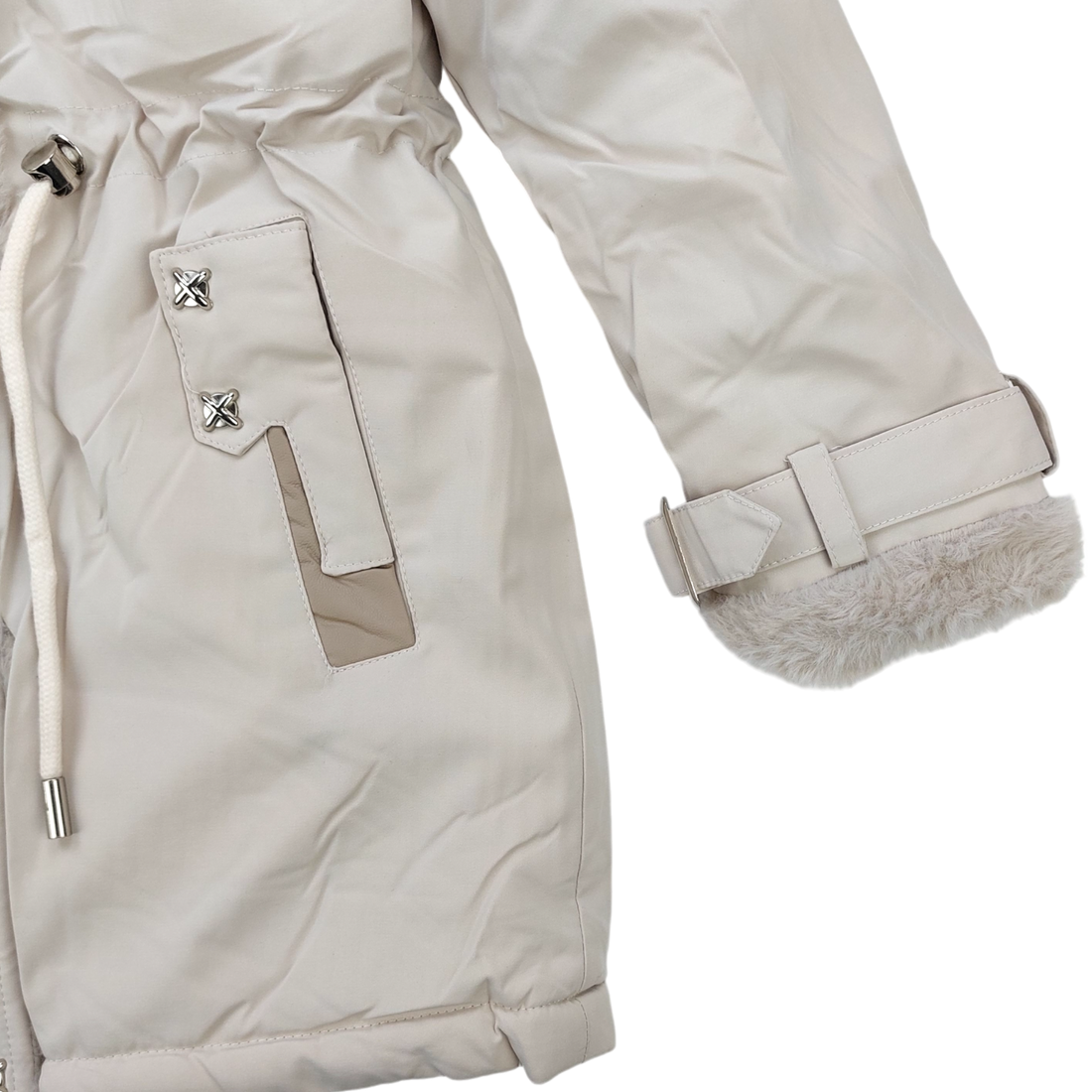 Girl's winter parka jacket beige Happy House KK-2245-211024