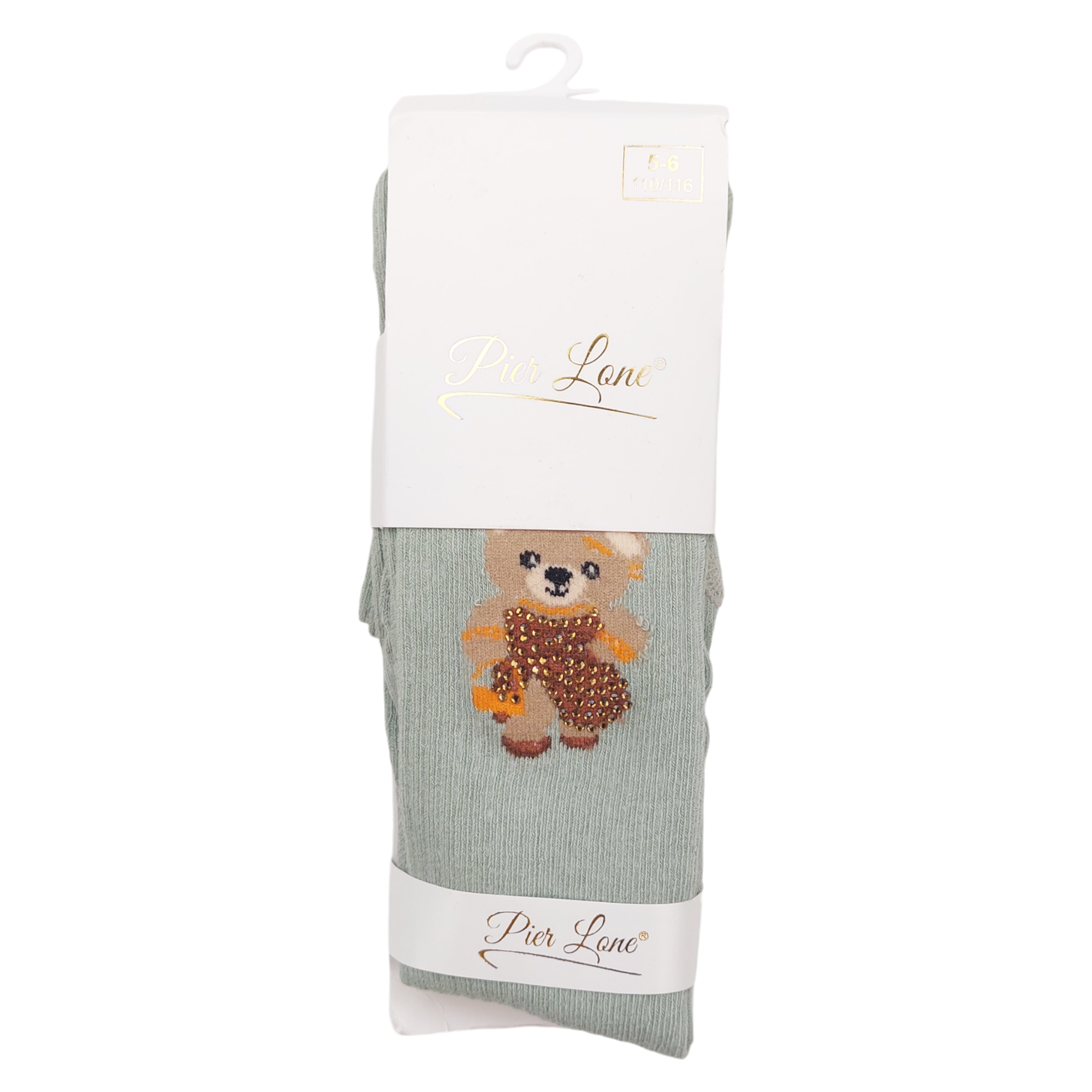 Teddy bear scented tights for girls mint Pier Lone 1718-10924 GKMOD