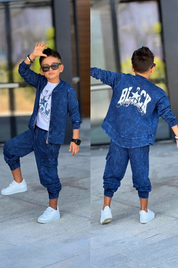 Dres 3 części dekatyzowany chłopięcy jeans Bam Bam 2054-19825-26