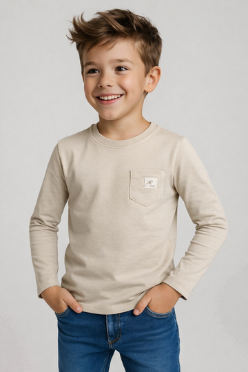 Bluzka kieszonka chłopięca beż Breeze 20813-12925