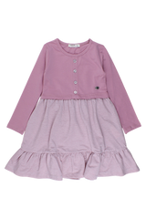 Sukienka w krateczkę dziewczęca pudrowy róż Breeze 21094-12925