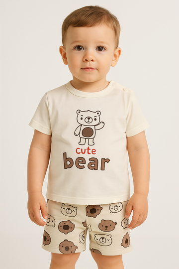 Komplet Cute Bear Chłopięcy Kremowy Breeze 21477-3625-28