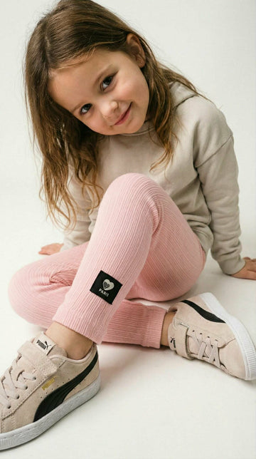 Getry prążek bawełniane dziewczęce róż Breeze 22715-3326-40