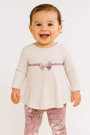 Tunika z getrami dziewczęca Beż Deco 26-362-16725-1