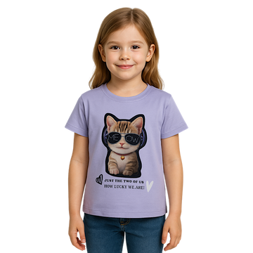 Bluzka kotek z diodą dziewczęca lila Pampella 2605-30525-29