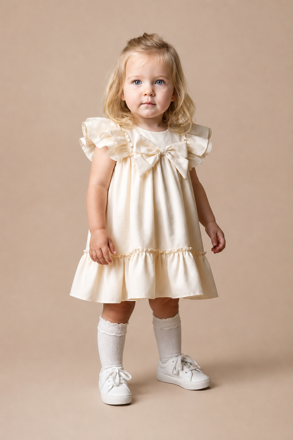 Sukienka boho dziewczęca wanilia Bebedex 273-28426