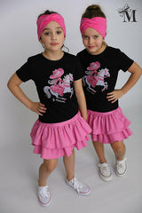 Bluzka dziewczynka na koniu dziewczęca czarny Małami 2818-27226-14