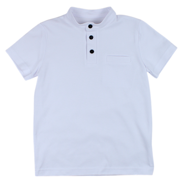 Koszulka na stójce lacosta chłopięca biały Mimi 2825-6525