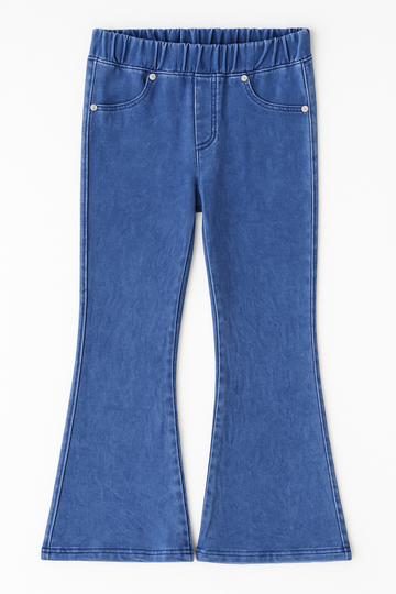 Spodnie dresowe dzwony dziewczęce niebieskie Guliwerkids 2827-6525-26