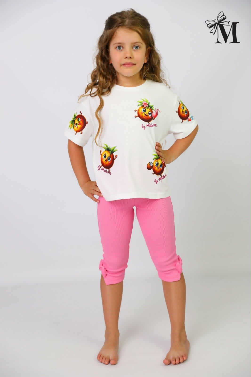 Bluzka oversize z kokosami dziewczęca krem MalaMi 2848-29526
