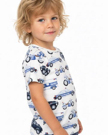 Koszulka policja chłopięca niebieska Chrisma Kids 3140-12226