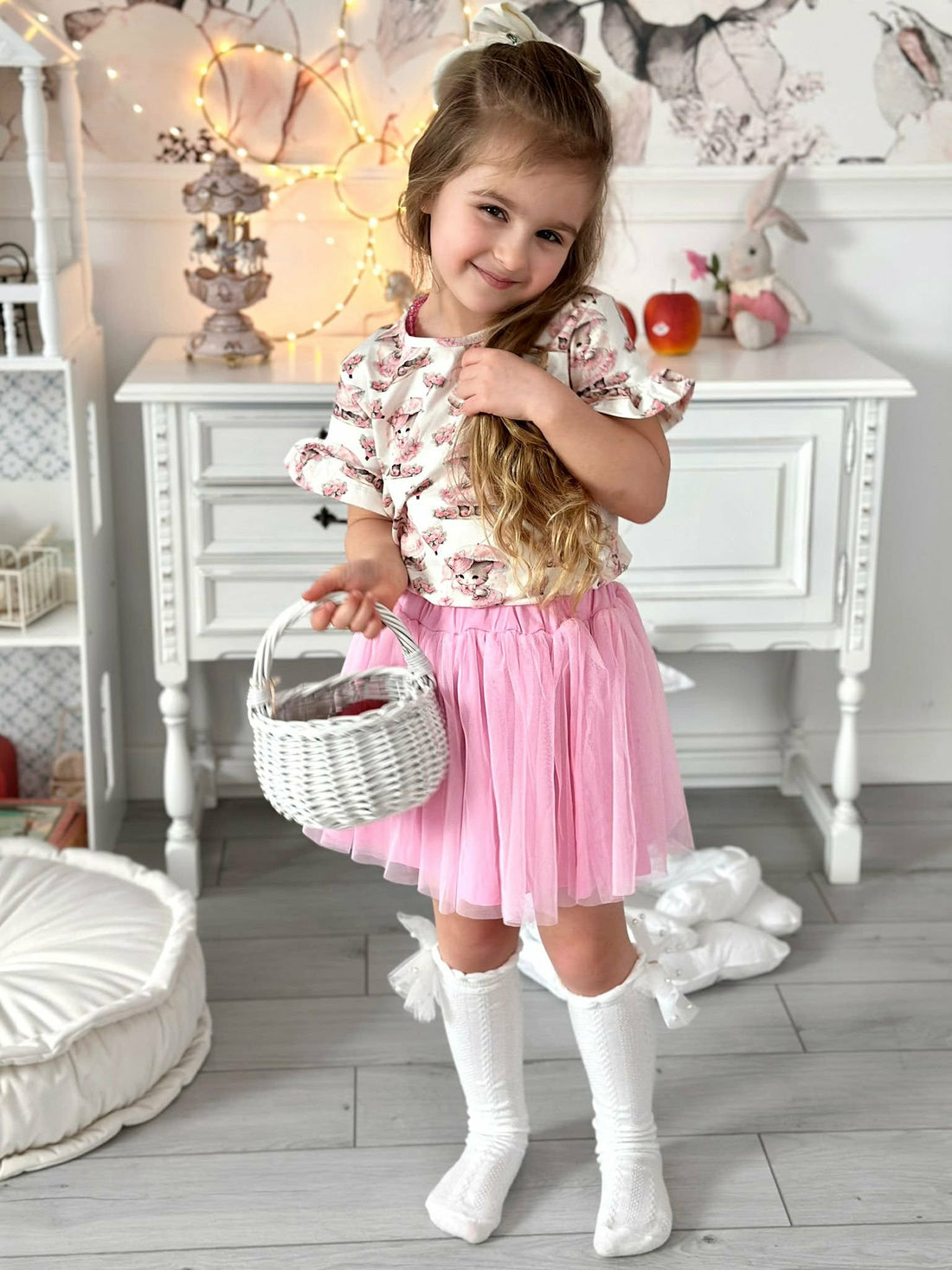 Koszulka kotki dziewczęca pudrowy róż Chrisma 3147-23226