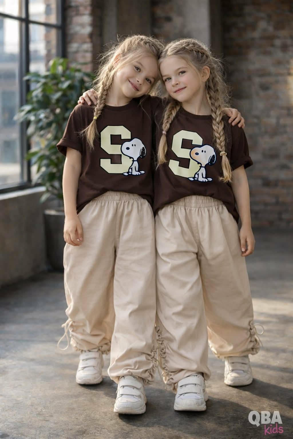 T-shirt z Snoopy dziewczęca czekolada Qbakids 3153-25226