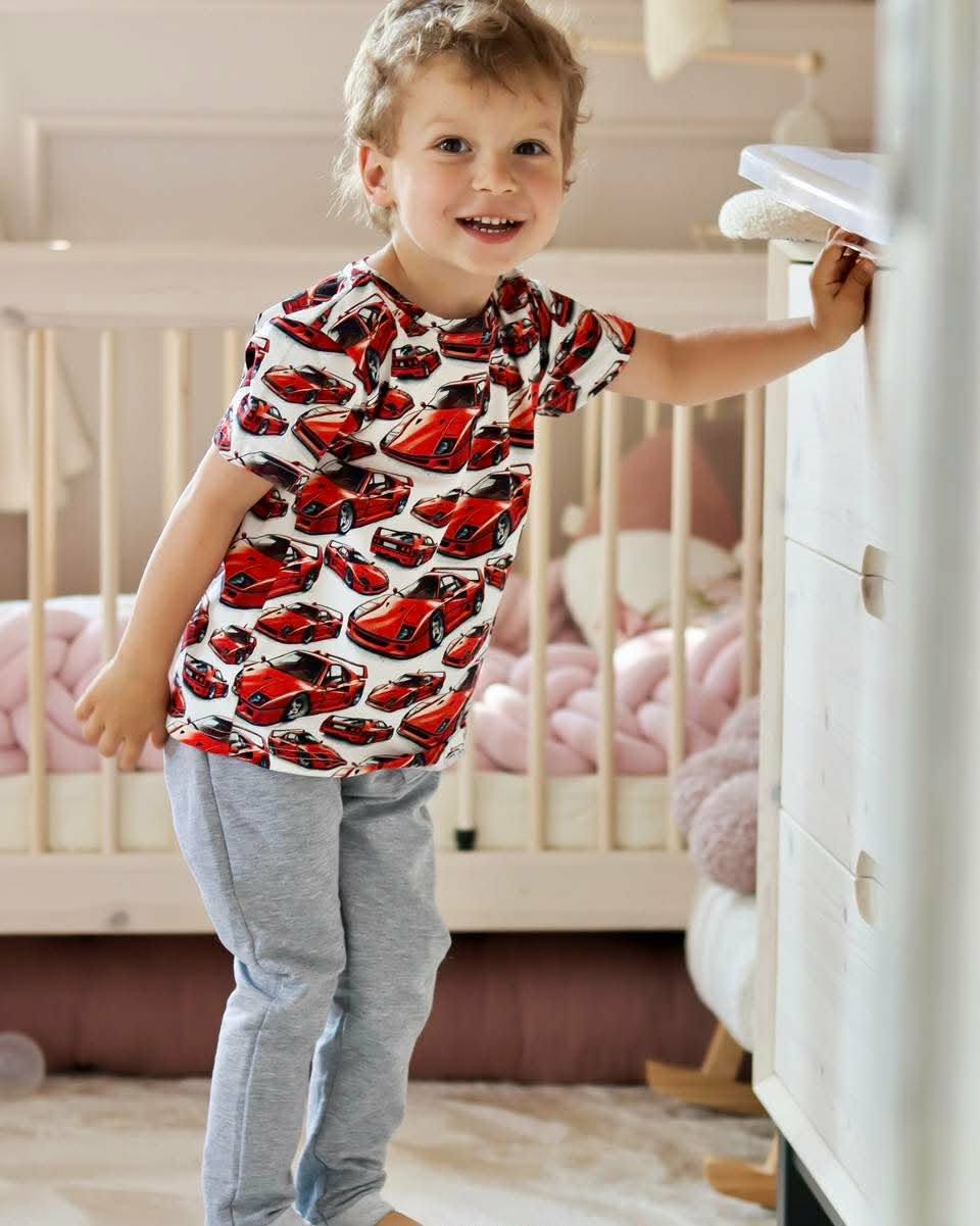 Koszulka auto chłopięca czerwony Chrisma 3852-25326