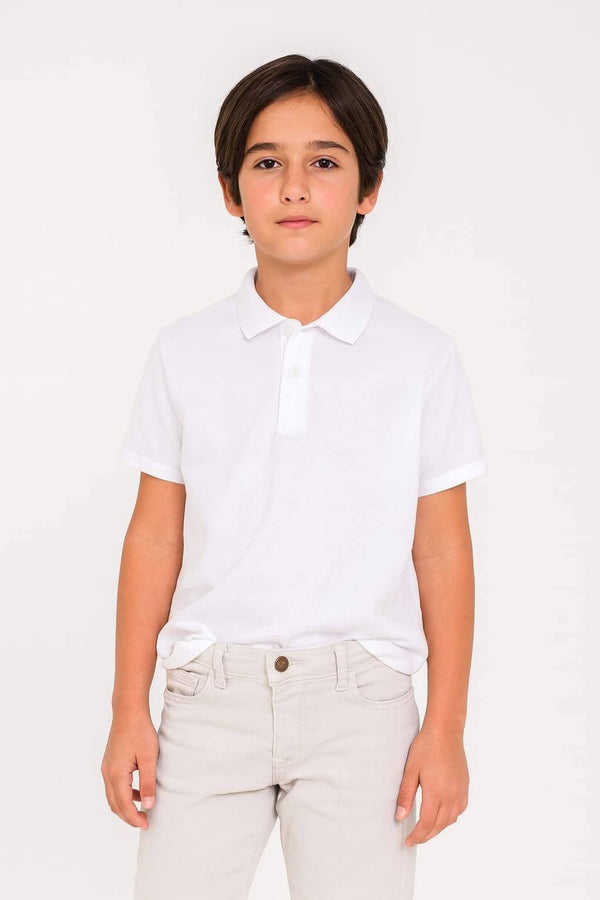 Koszulka polo chłopięca biały Pengim 2365-1426-3