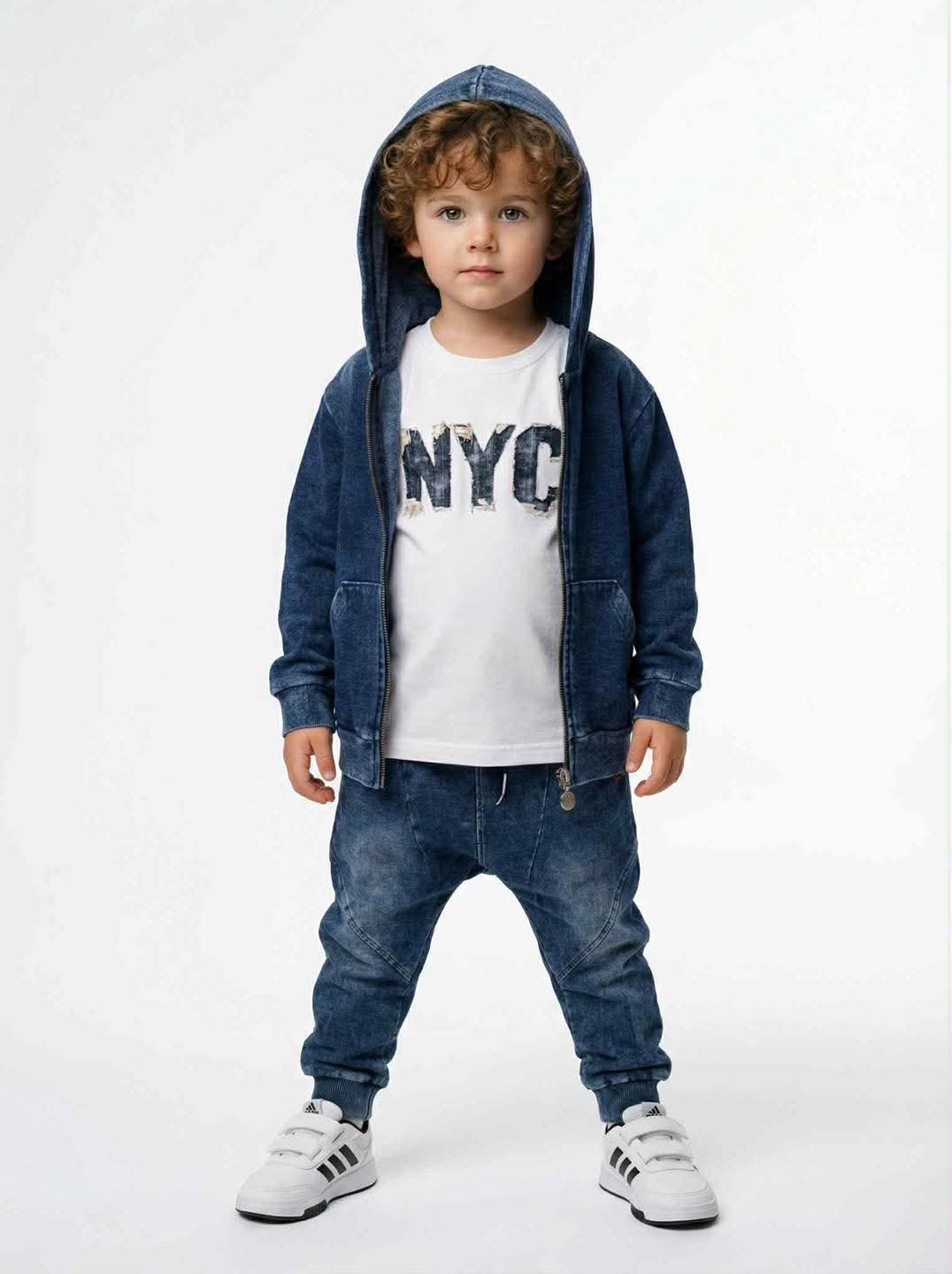 Bluza rozsuwana z kapturem chłopięca niebieska Mimi 4191-21326-35