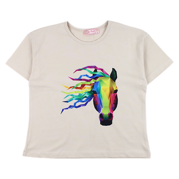 Dziewczęca bluzka beżowa z koniem Your Word 4329-2425-1