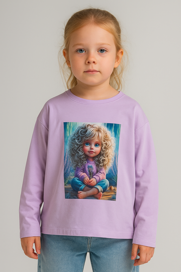 Bluzka bawełniana całus dziewczęca fiolet Your Word 465-30924