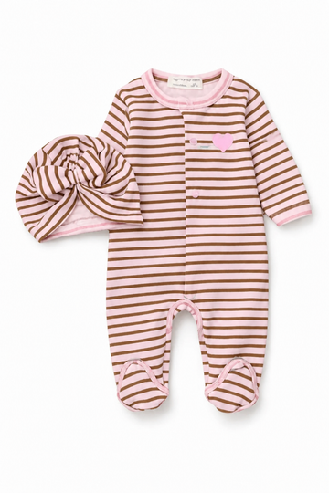 Pajac z czapeczką dziewczęcy różowy Murat Baby 10368-26326-40