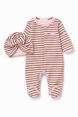 Pajac z czapeczką dziewczęcy różowy Murat Baby 10368-26326-40