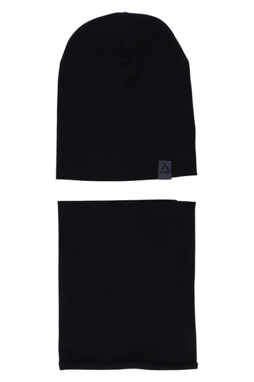 Komplet czapka i komin chłopięcy czarny Anwer 6268-26925