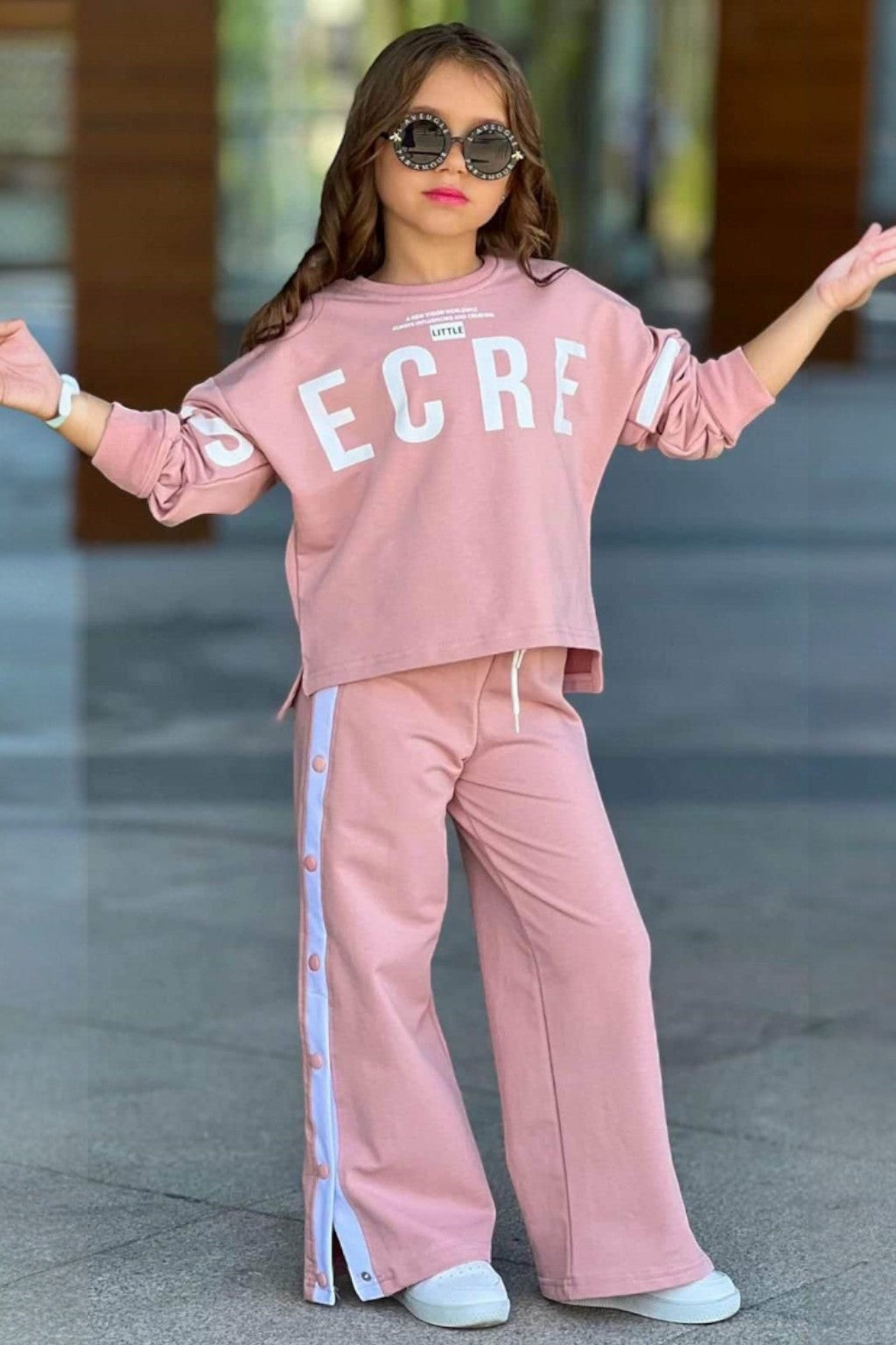 Komplet secret dziewczęcy pudrowy róż Bam Bam 6426-251125