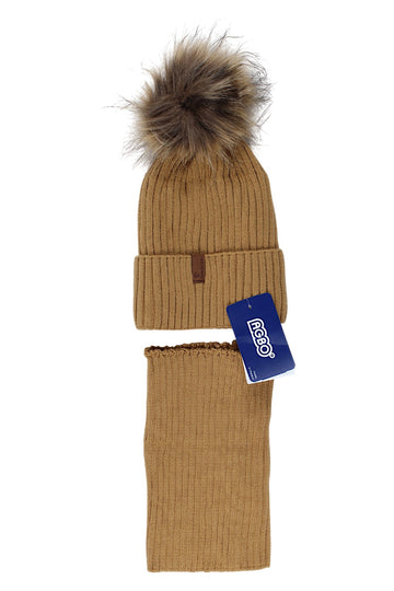 Komplet czapka i komin chłopięcy musztarda Agbo 6499-221025