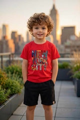 T-shirt New York City chłopięca czerwony MiMi 6890-29526-18