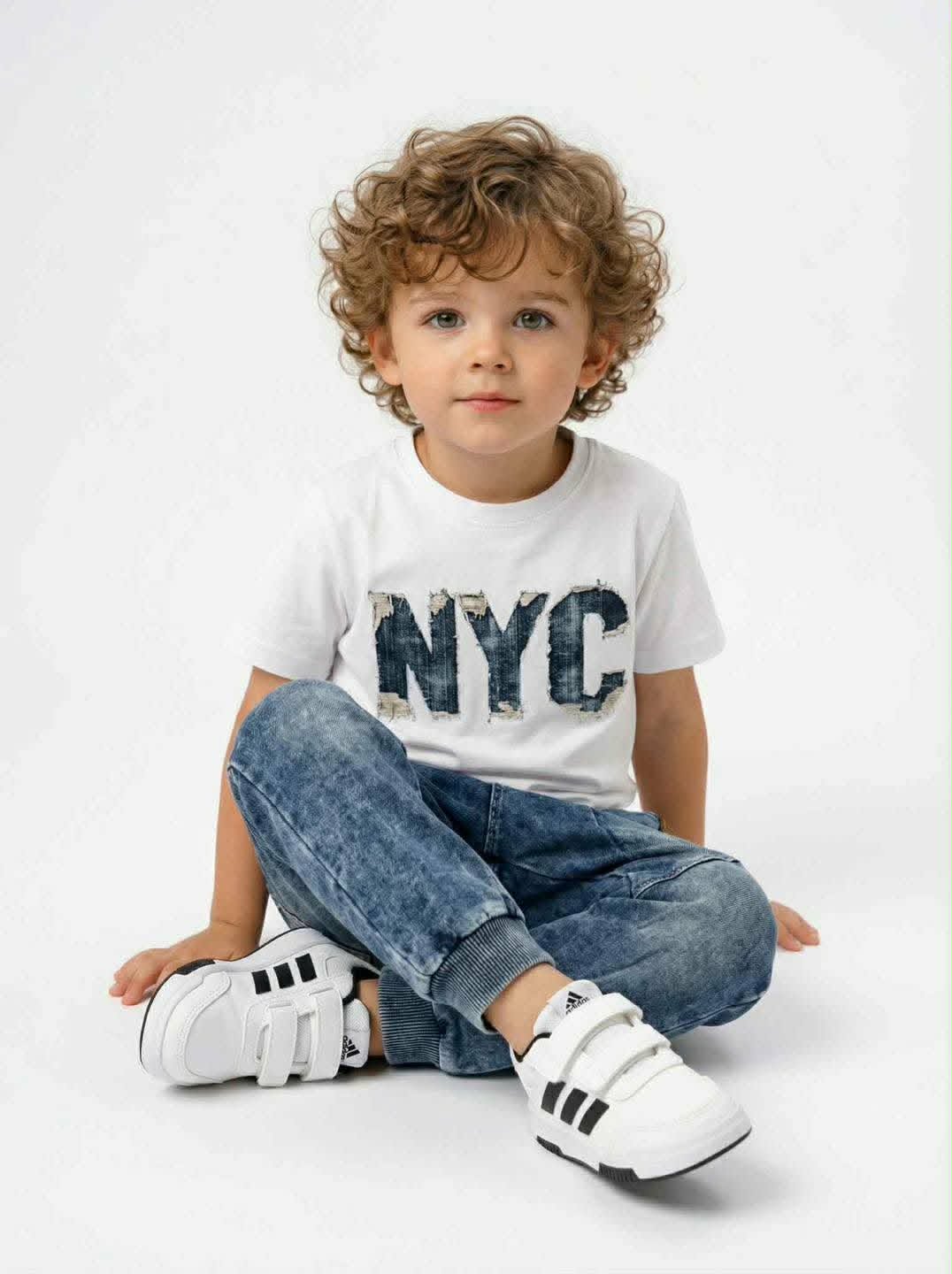 Spodnie dekatyzowane przeszycia chłopięce jeans MiMi niebieskie 6891-29526-26