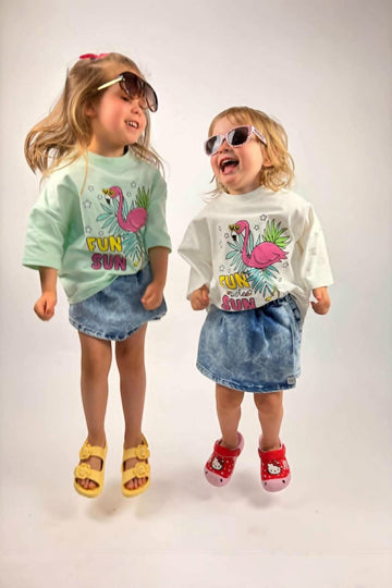 Spódnico-szorty dziewczęce jeans Kamir, kolor jeans, producent Kamir, numer produktu 6896-29526-26