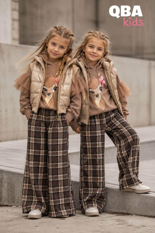 Bluza sarenka dziewczęca brązowa Qbakids 6944-25726