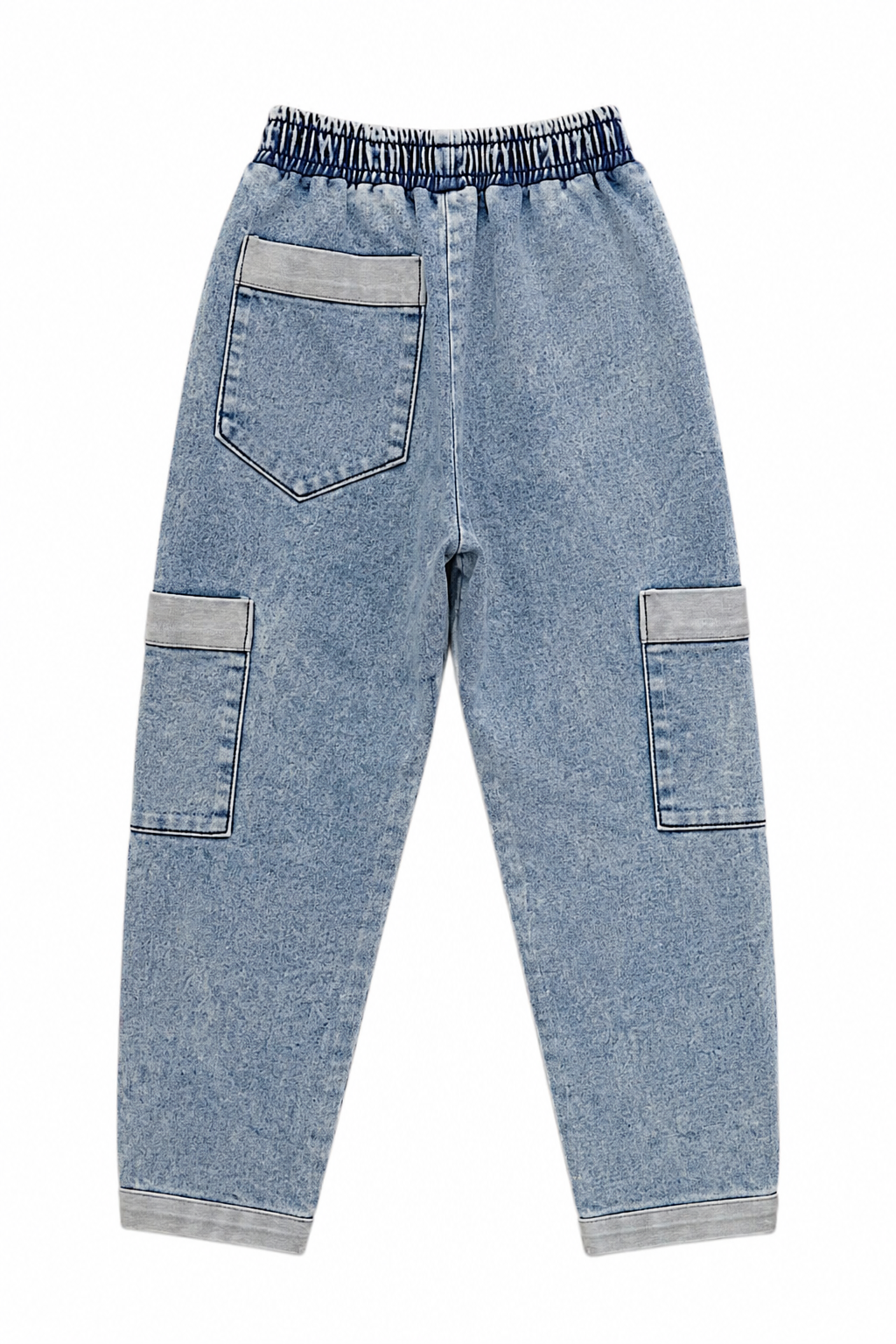Spodnie jeansowe soft na gumce chłopięce, kolor jeans, producent Kamir, numer produktu 6898-29526-26