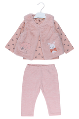 Komplet 3 części dziewczęcy różowy Baby Rose 7851-11925