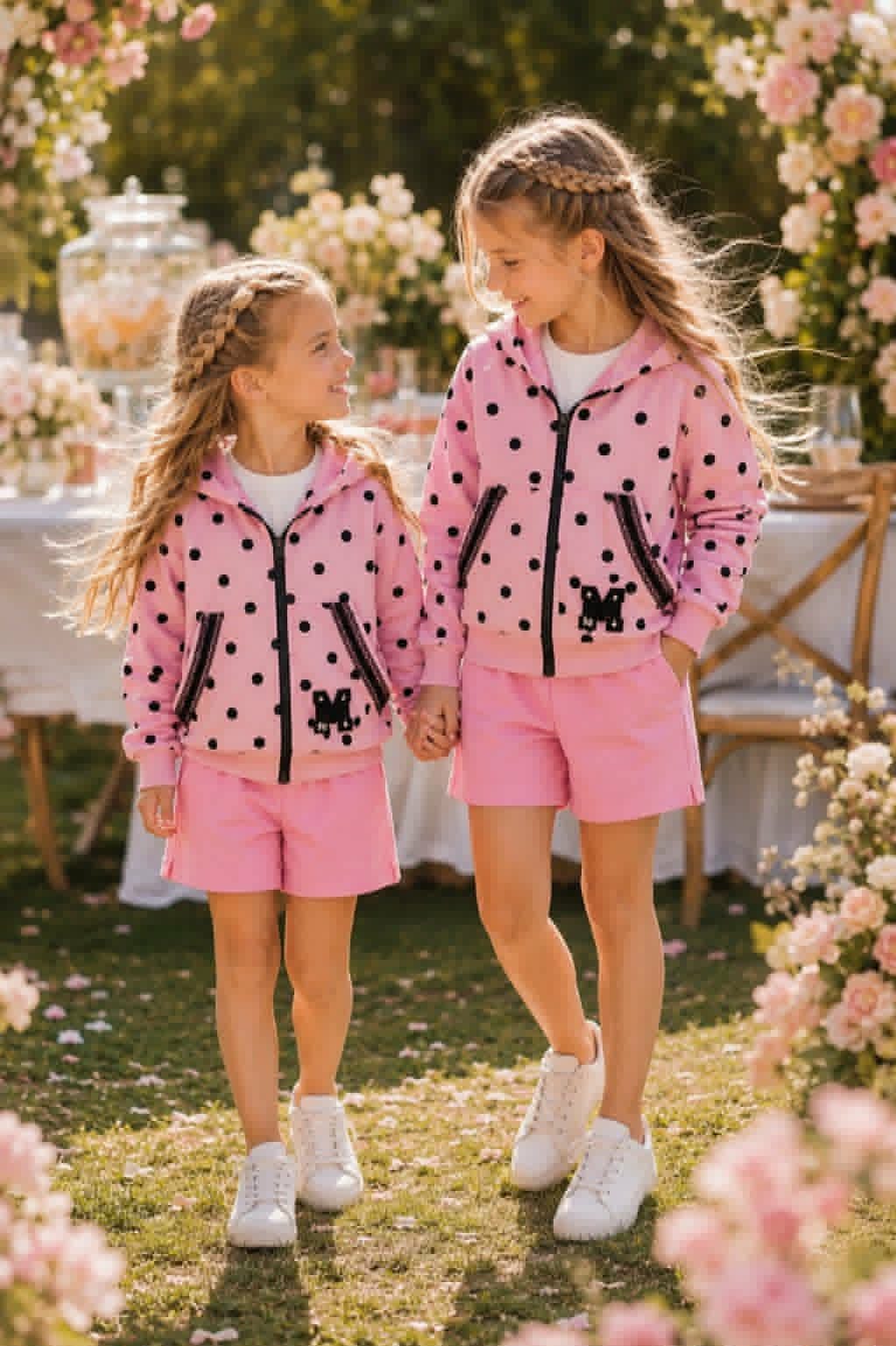 Bluza dziewczęca w grochy różowa Qba 5104-9526-40
