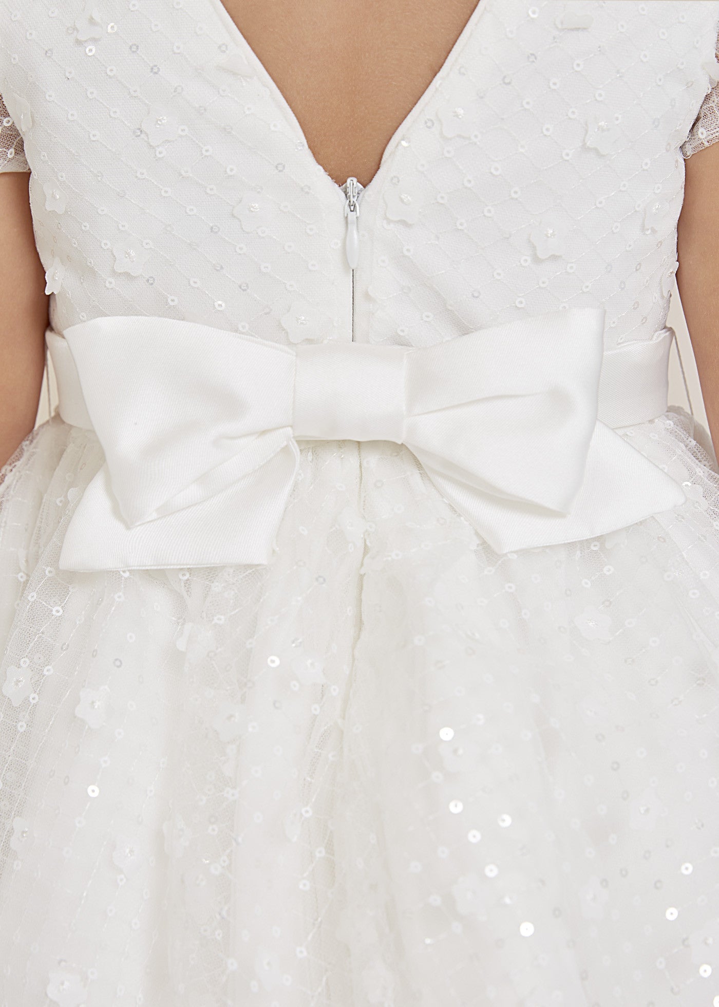 Abel & Lula 5023-42 Sukienka wizytowa z cekinami dziewczynka kolor biały -  - #tag1# - #tag2# - #tag3# - #tag4#