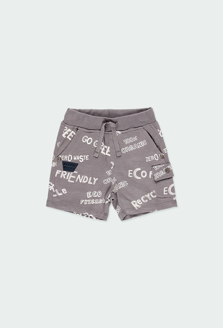 Bermudy z nadrukiem dla chłopca Baby Boboli 344124-9836 kolor szary -  - #tag1# - #tag2# - #tag3# - #tag4#