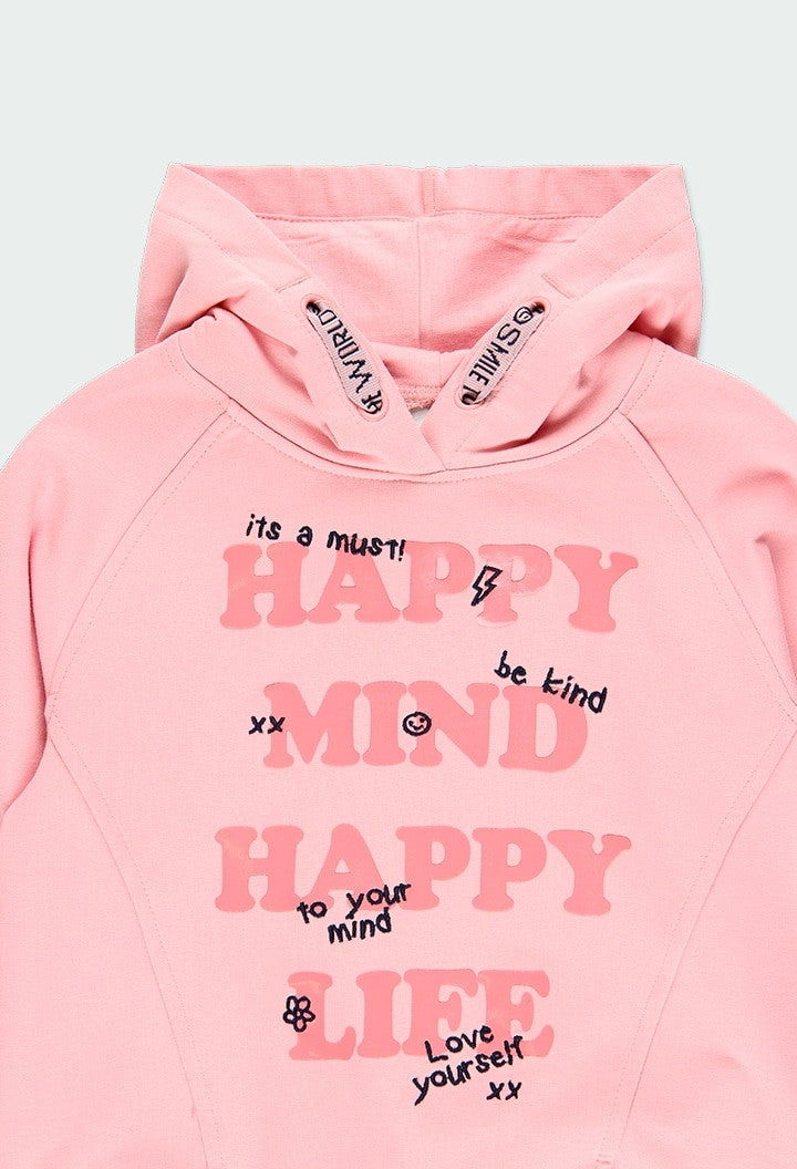 Bluza z kapturem dla dziewczynki Boboli 424202-3751 kolor różowy -  - #tag1# - #tag2# - #tag3# - #tag4#