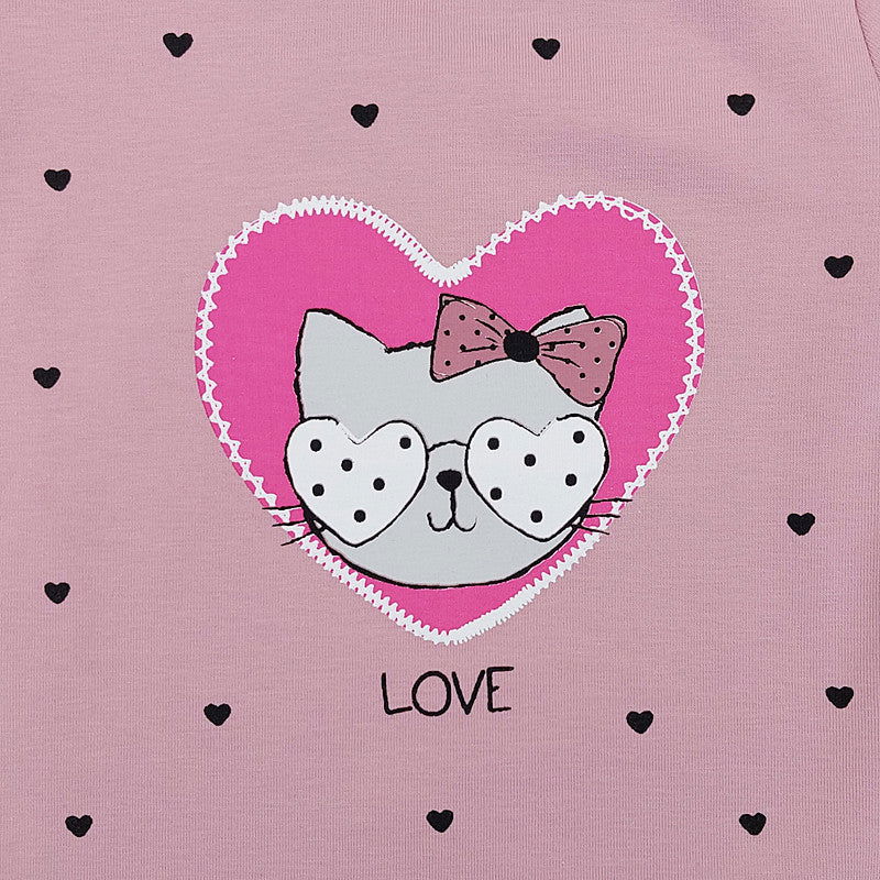 Bluzka Długi Rękaw Kotek dziewczynka wrzos 19163-71023  GKMOD -  - #tag1# - #tag2# - #tag3# - #tag4#