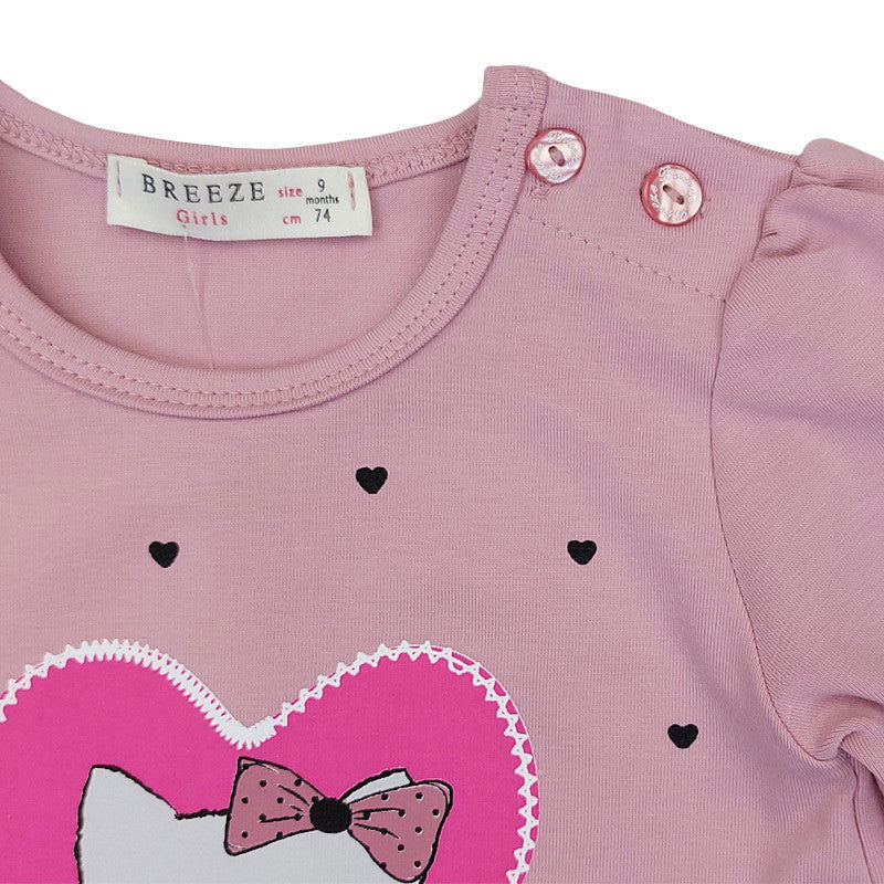 Bluzka Długi Rękaw Kotek dziewczynka wrzos 19163-71023  GKMOD -  - #tag1# - #tag2# - #tag3# - #tag4#