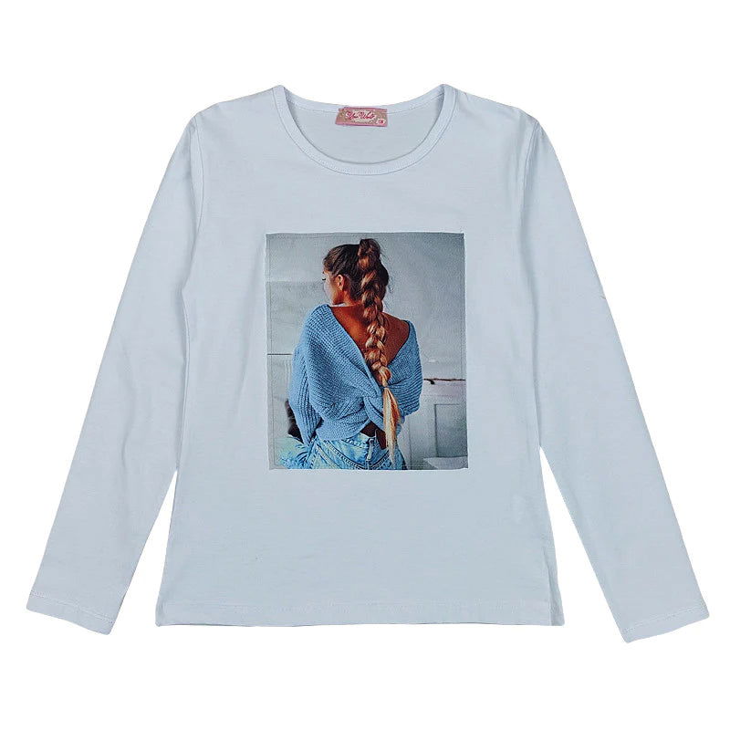 Bluzka Długi Rękaw Warkocz dziewczynka biały 4616-71023  GKMOD -  - #tag1# - #tag2# - #tag3# - #tag4#