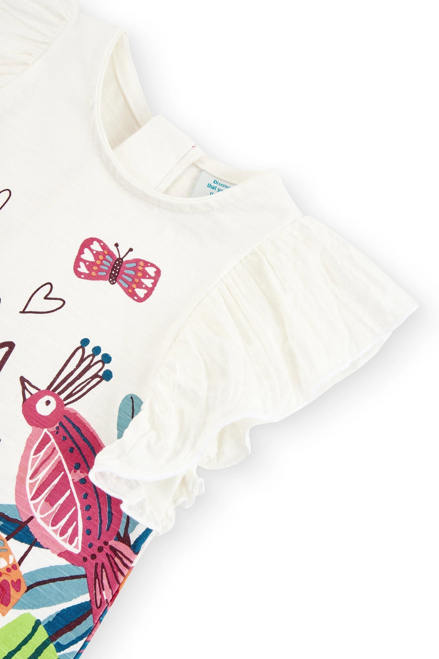 Boboli 226033-1111 Sukienka bawełniana dziewczynka kolor krem -  - #tag1# - #tag2# - #tag3# - #tag4#