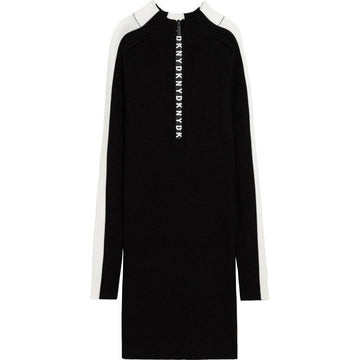 DKNY D32808-09B Sukienka dzianinowa dziewczęca  kolor czarny -  - #tag1# - #tag2# - #tag3# - #tag4#