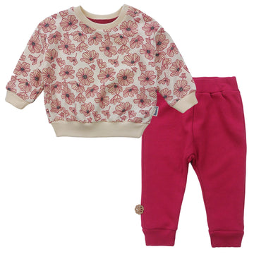 Dres 2 Części dziewczynka krem/fuksja 18084-161223  GKMOD -  - #tag1# - #tag2# - #tag3# - #tag4#