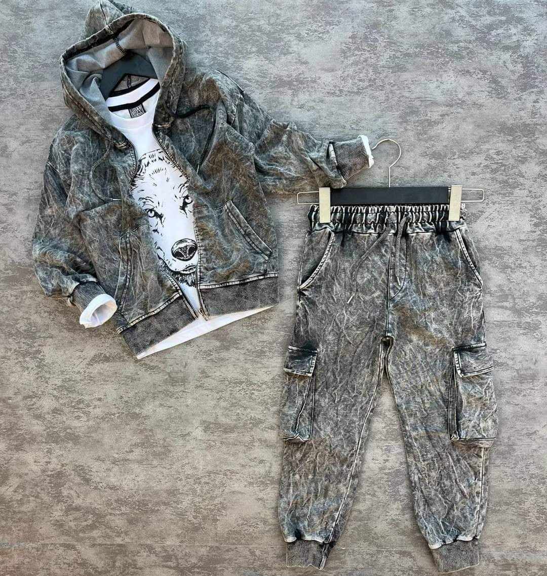 Dres dekatyzowany 3 części chłopięcy szary Bam Bam 1000-28824 GKMOC -  - #tag1# - #tag2# - #tag3# - #tag4#