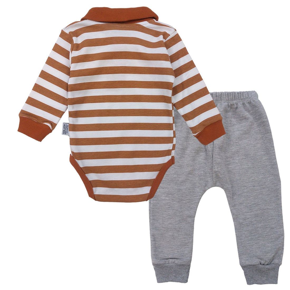 Komplet Body I Spodnie chłopak beż/szary 2977-151223  GKMOC -  - #tag1# - #tag2# - #tag3# - #tag4#