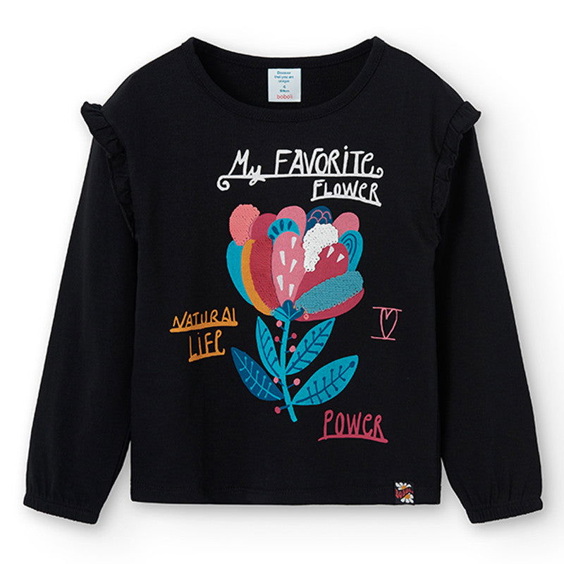 Koszulka dla dziewczynki Boboli 415000-890 kolor czarny -  - #tag1# - #tag2# - #tag3# - #tag4#