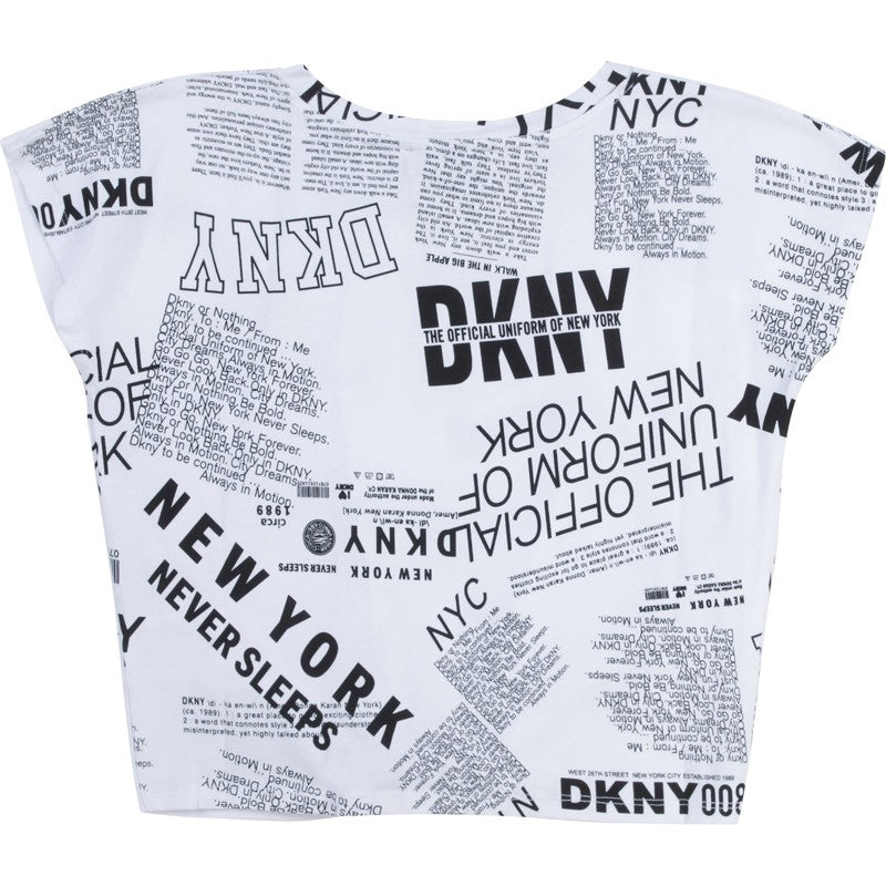 Koszulka z wiązaniem dziewczęca DKNY D35R30-N50 kolor biały -  - #tag1# - #tag2# - #tag3# - #tag4#