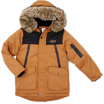 Kurtka parka zimowa chłopięca camel F26 YF-2011A1-211024