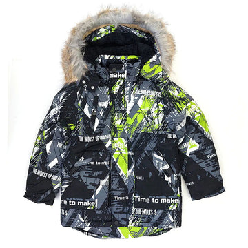 Kurtka Zimowa chłopak czarny/oliwka 2498-71023  GKMOC -  - #tag1# - #tag2# - #tag3# - #tag4#