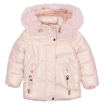 Kurtka Zimowa dziewczynka morela KK2117-271023  GKMOD -  - #tag1# - #tag2# - #tag3# - #tag4#